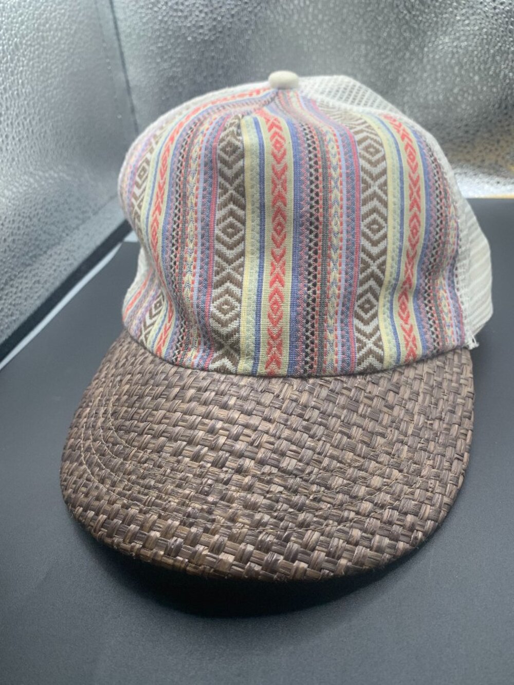 Aztec Style Mesh Back Velcro Back Trucker Hat SELLING AS IS